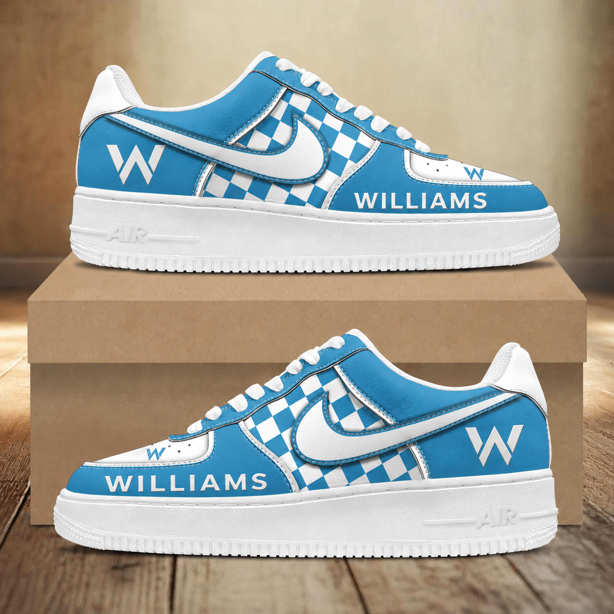 LIMITED RUN - NEW CUSTOMIZED F103 WIL WILLIAMS AF1 SNEAKERS