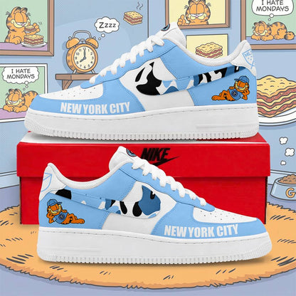 FINAL SALE - NEW CUSTOMIZED MLS03 NYC NY CITY FC x GARFIELD AF1 SNEAKERS