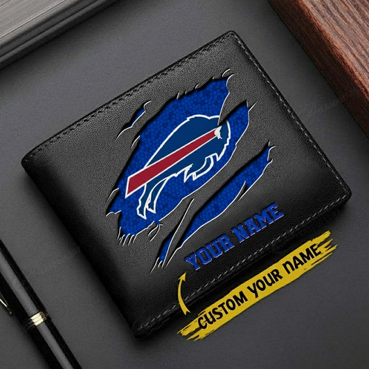 LIMITED EDITION - NEW CUSTOMIZED NFL 03 BFB BUFFALO BILLS LEATHER WALLET
