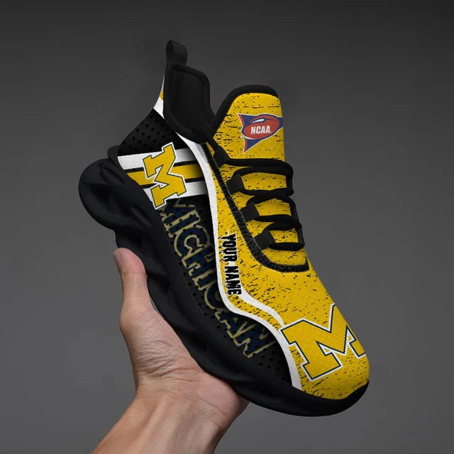 EXCLUSIVE EDITION - NEW CUSTOMIZED NCAA FBS03 MIW MICHIGAN WOLVERINES CLUNKY SNEAKERS