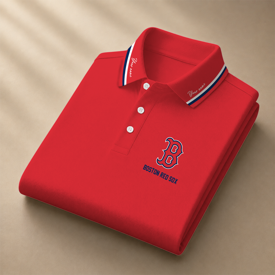 LIMITED EDITION - NEW CUSTOMIZED MLB03 BRS BOSTON RED SOX POLO SHIRT