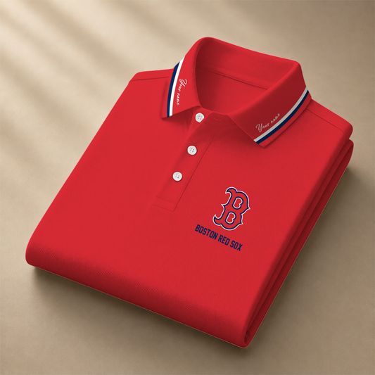 LIMITED EDITION - NEW CUSTOMIZED MLB03 BRS BOSTON RED SOX POLO SHIRT