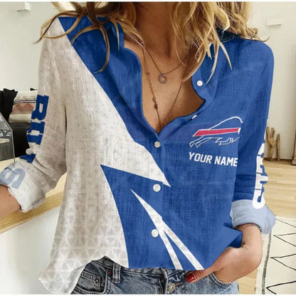 [SPECIAL OFFER] NEW CUSTOMIZED NFL03 BFB BUFFALO BILLS WOMEN CASUAL SHIRT