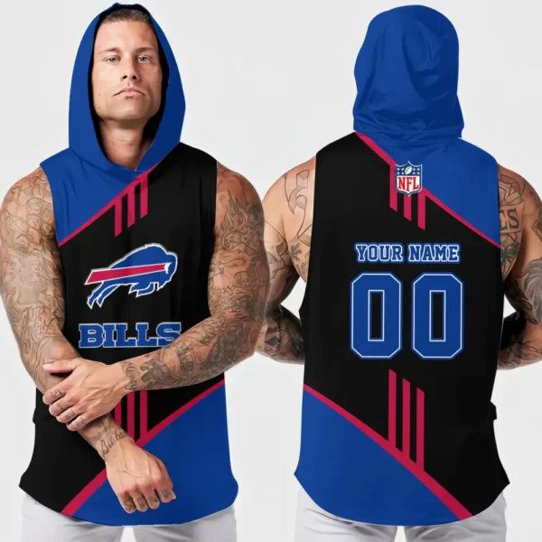 [SPECIAL OFFER] NEW CUSTOMIZED NFL03 BFB BUFFALO BILLS HOODED TANK TOP