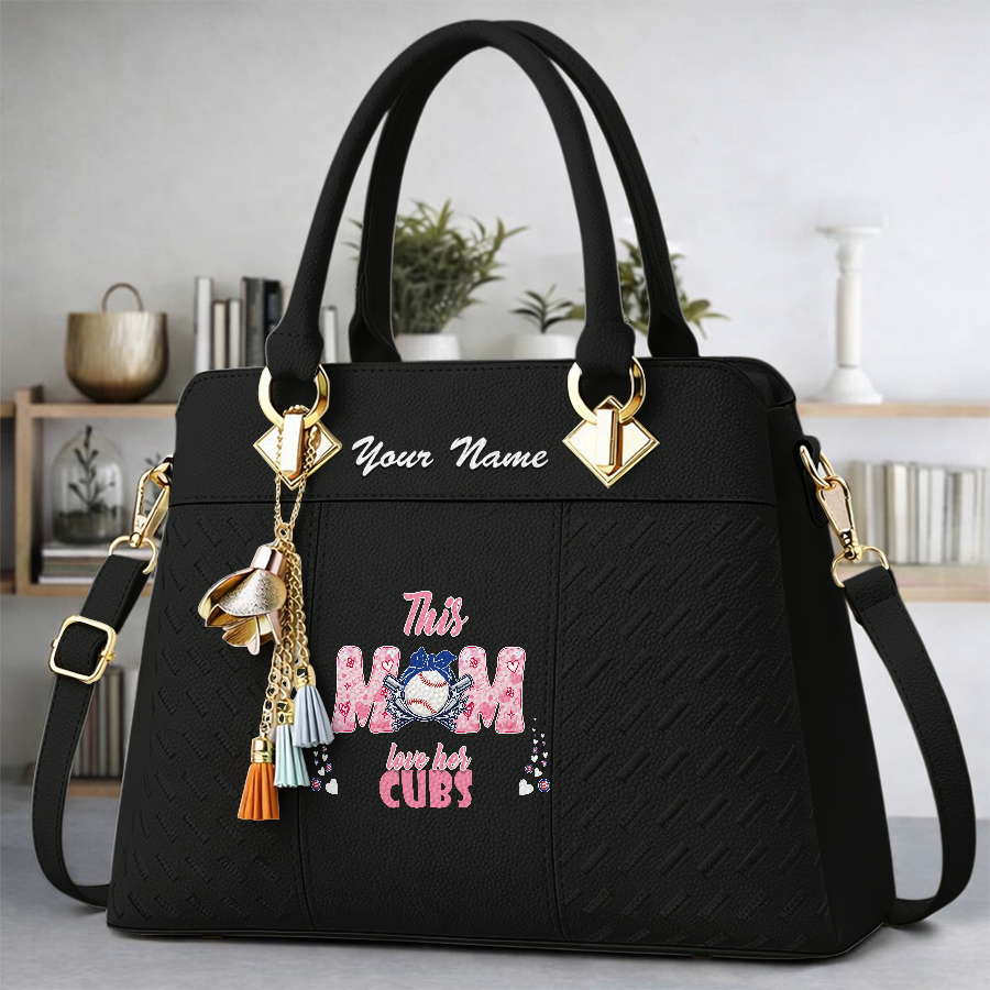 LIMITED EDITION - NEW CUSTOMIZED MLB04 CCS CHICAGO CUBS ZIP HANDBAG MULTICOLOR
