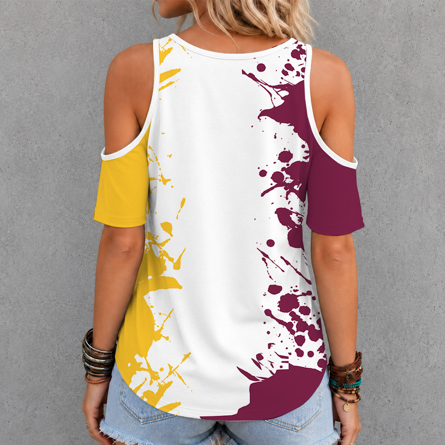 [FAN FAVORITE] NEW CUSTOMIZED NCAA FBS04 ASS ARIZONA STATE SUN DEVILS CRISS CROSS V-NECK TOP