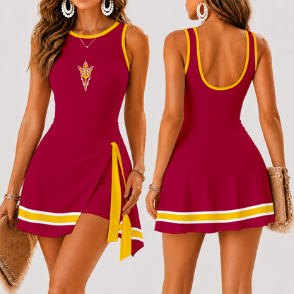 [FAN FAVORITE] NEW CUSTOMIZED NCAA FBS04 ASS ARIZONA STATE SUN DEVILS WOMEN'S SUMMER SKORT DRESS