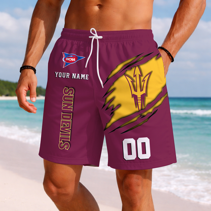 LIMITED EDITION - NEW CUSTOMIZED NCAA FBS04 ASS ARIZONA STATE SUN DEVILS SHORT PANTS