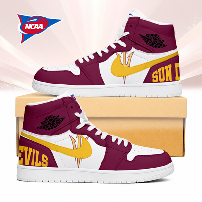 LIMITED EDITION - NEW CUSTOMIZED NCAA FBS04 ASS ARIZONA STATE SUN DEVILS AIR JORDAN SNEAKERS