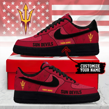 ELITE EDITION - NEW CUSTOMIZED NCAA FBS04 ASS ARIZONA STATE SUN DEVILS AF1 SHOES