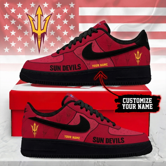 ELITE EDITION - NEW CUSTOMIZED NCAA FBS04 ASS ARIZONA STATE SUN DEVILS AF1 SHOES