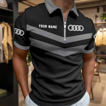 LIMITED EDITION - NEW CUSTOMIZED F104 AG AUDI ZIP POLO SHIRT