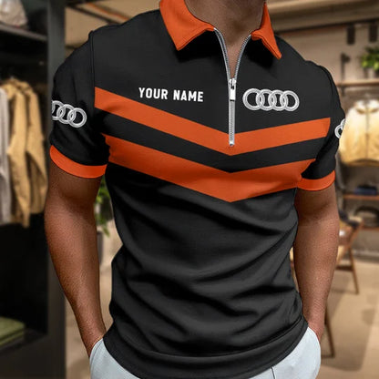 LIMITED EDITION - NEW CUSTOMIZED F104 AG AUDI ZIP POLO SHIRT
