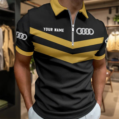 LIMITED EDITION - NEW CUSTOMIZED F104 AG AUDI ZIP POLO SHIRT