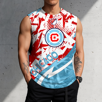 POPULAR NOW - NEW CUSTOMIZED MLS04 CCF CHICAGO FIRE FC TANK TOP & GYM SHIRT