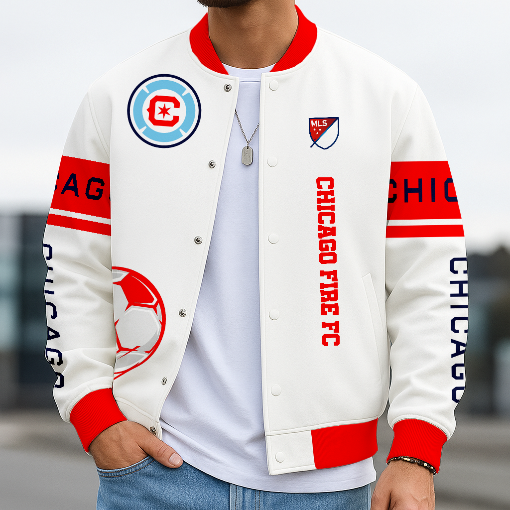 TOP SELLING- NEW CUSTOMIZED MLS04 CCF CCG FIRE FC SATIN VARSITY & BASEBALL JACKET