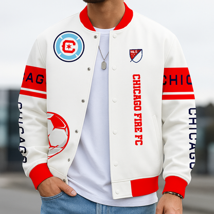 TOP SELLING- NEW CUSTOMIZED MLS04 CCF CCG FIRE FC SATIN VARSITY & BASEBALL JACKET