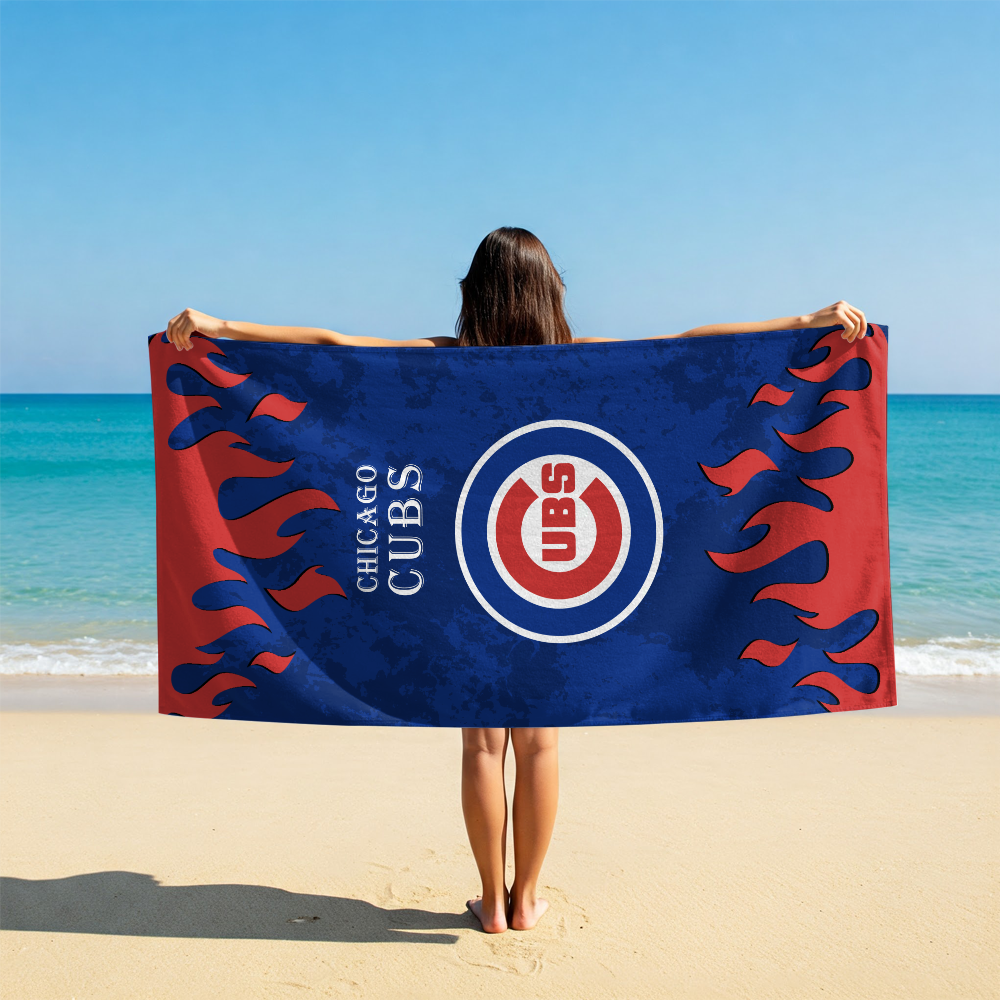 LIMITED EDITION - NEW CUSTOMIZED MLB04 CCS CHICAGO CUBS BEACH TOWEL FOR FAN