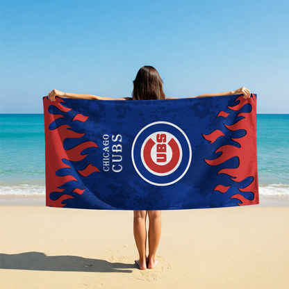 LIMITED EDITION - NEW CUSTOMIZED MLB04 CCS CHICAGO CUBS BEACH TOWEL FOR FAN