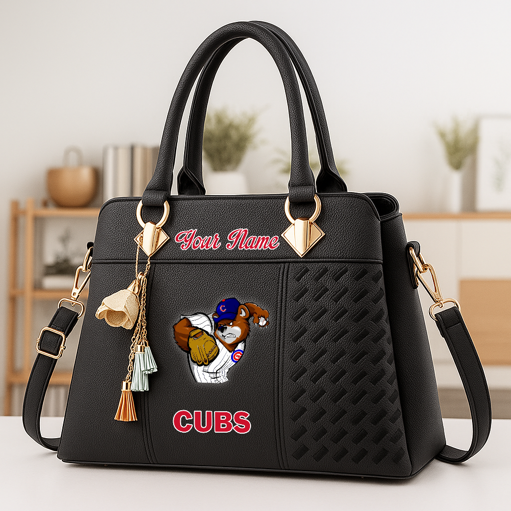 LIMITED EDITION - NEW CUSTOMIZED MLB04 CCS CHICAGO CUBS ZIP HANDBAG MULTICOLOR