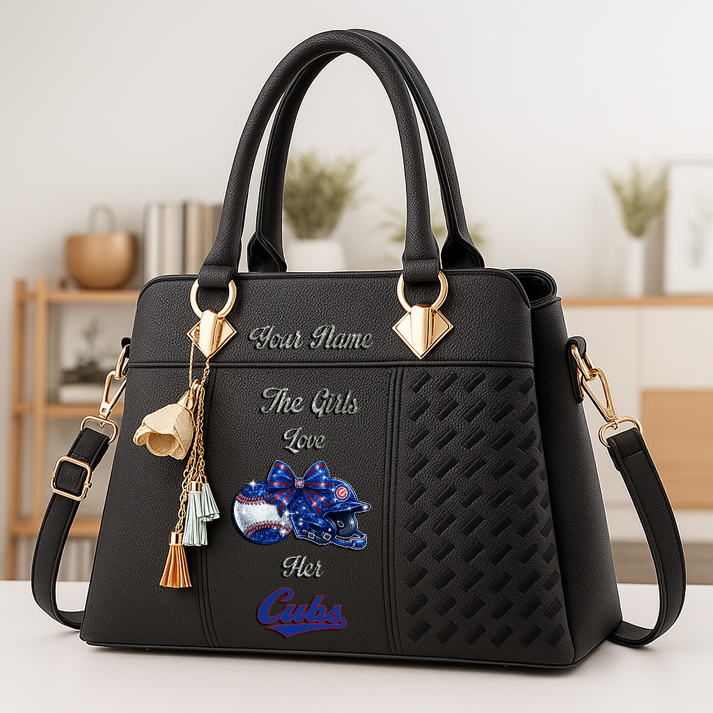 LIMITED EDITION - NEW CUSTOMIZED MLB04 CCS CHICAGO CUBS ZIP HANDBAG MULTICOLOR