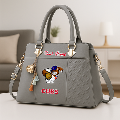LIMITED EDITION - NEW CUSTOMIZED MLB04 CCS CHICAGO CUBS ZIP HANDBAG MULTICOLOR