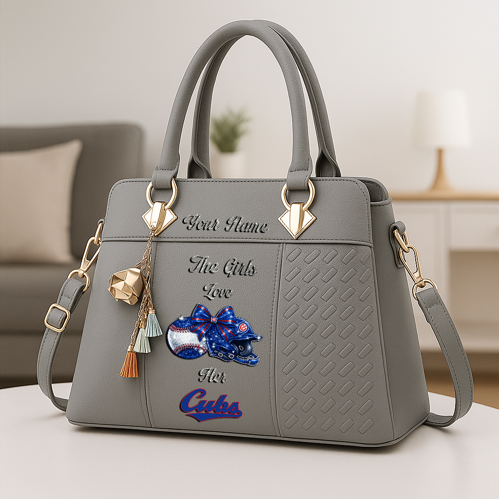 LIMITED EDITION - NEW CUSTOMIZED MLB04 CCS CHICAGO CUBS ZIP HANDBAG MULTICOLOR