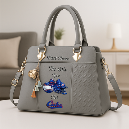 LIMITED EDITION - NEW CUSTOMIZED MLB04 CCS CHICAGO CUBS ZIP HANDBAG MULTICOLOR