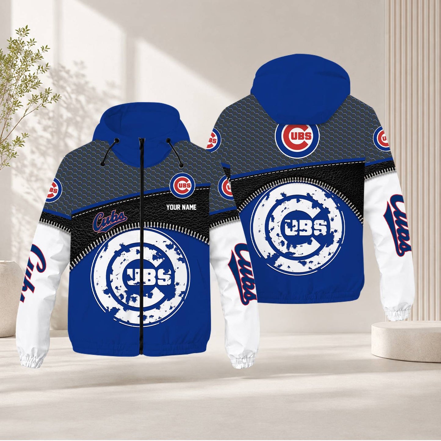 LIMITED EDITION - NEW CUSTOMIZED MLB04 CCS CHICAGO CUBS WINDBREAKER JACKET