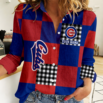 LIMITED EDITION - NEW CUSTOMIZED MLB04 CCS CHICAGO CUBS WOMEN CASUAL SHIRT FOR FAN