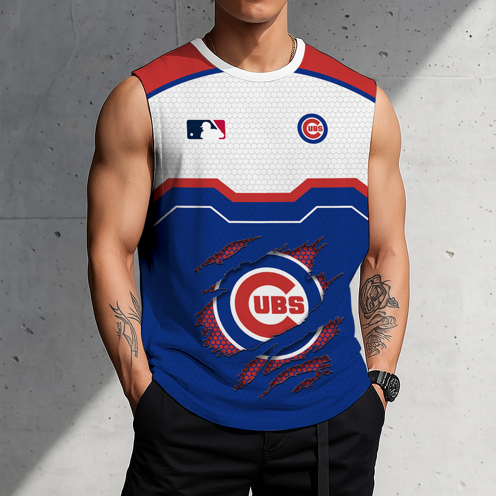 LIMITED EDITION - NEW CUSTOMIZED MLB04 CCS CHICAGO CUBS MEN'S GYM SHIRT
