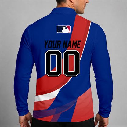 [FLASH SALE] NEW CUSTOMIZED MLB04 CCS CHICAGO CUBS MEN'S LONG SLEEVE POLO
