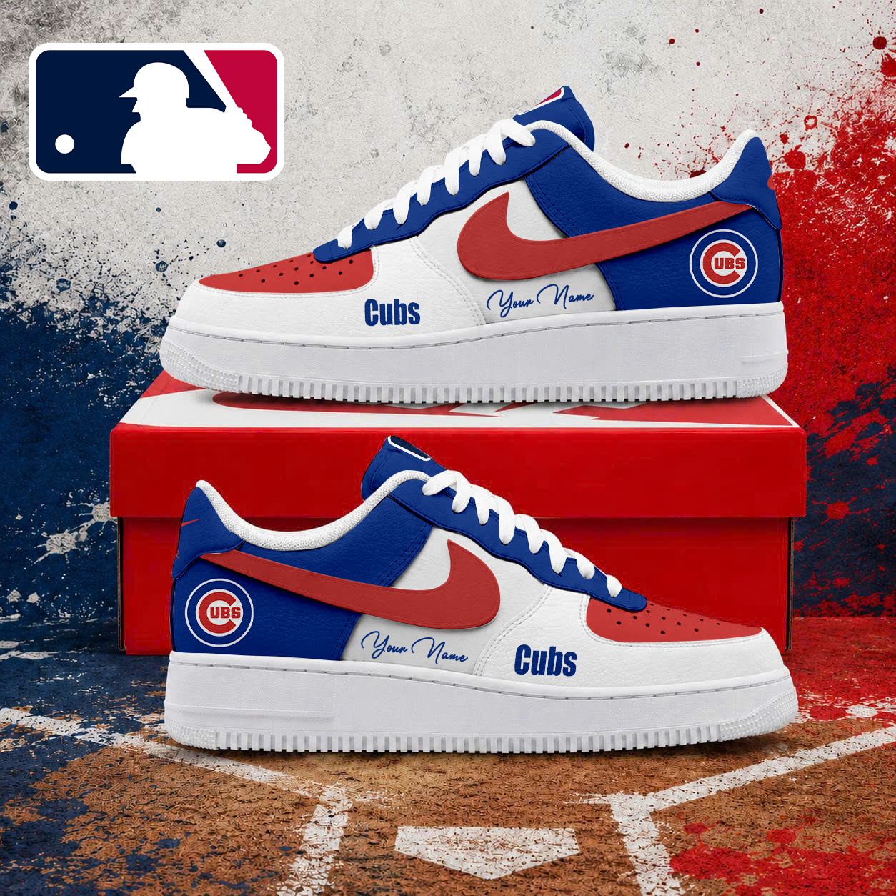 VIRAL EDITION - NEW CUSTOMIZED MLB04 CCS CHICAGO CUBS AF1 SHOES