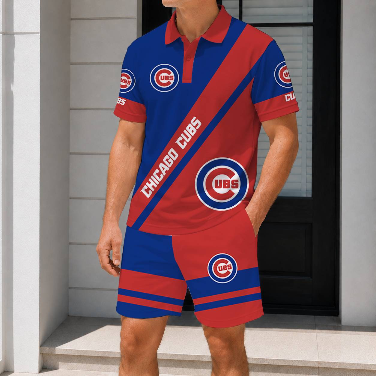 LIMITED EDITION - NEW CUSTOMIZED MLB04 CCS CHICAGO CUBS POLO & SHORT PANTS SET
