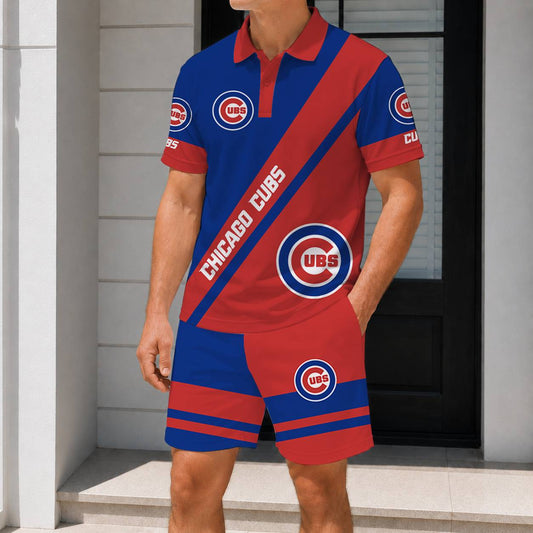 LIMITED EDITION - NEW CUSTOMIZED MLB04 CCS CHICAGO CUBS POLO & SHORT PANTS SET