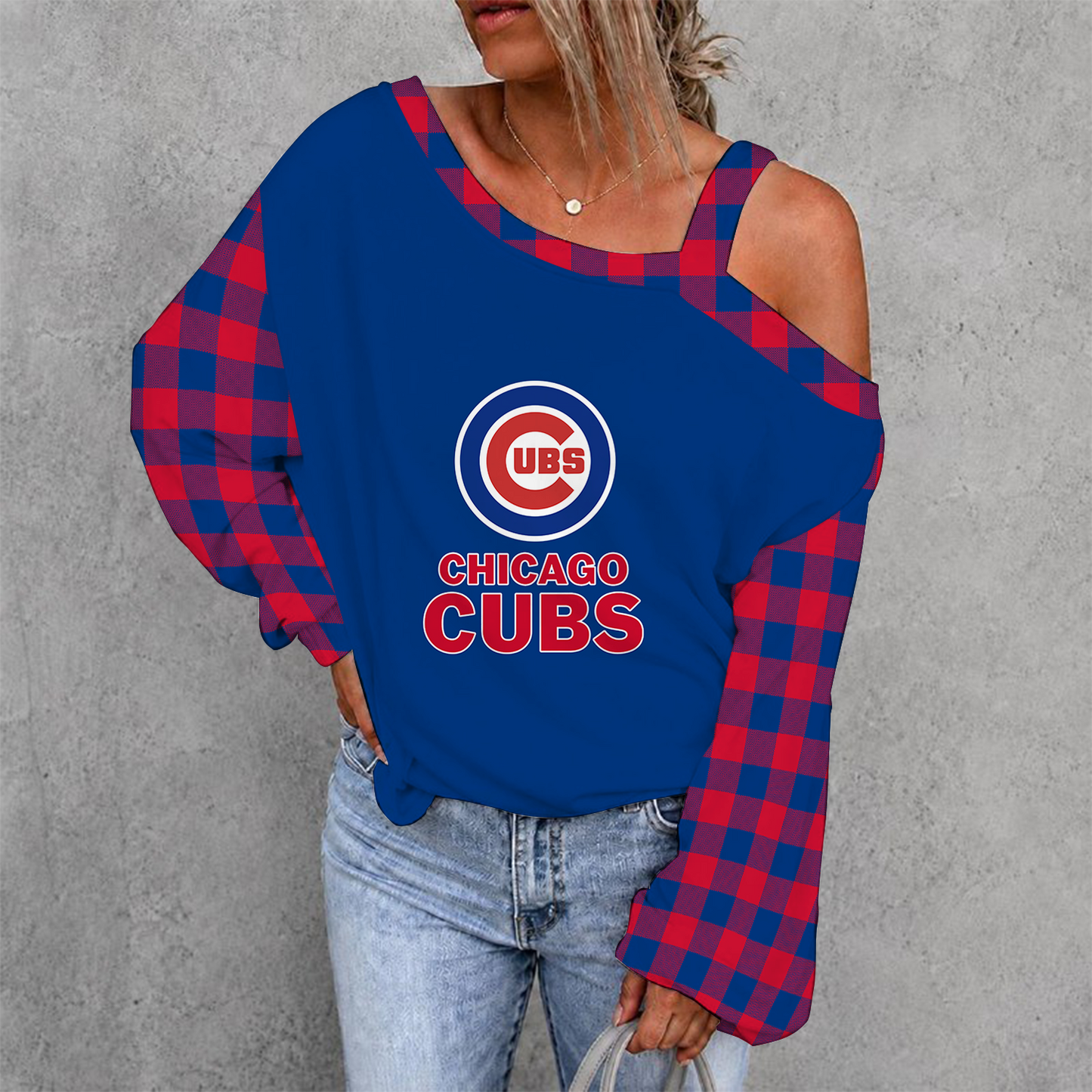 [FLASH SALE] NEW CUSTOMIZED MLB04 CCS CHICAGO CUBS DROP SHOULDER SWEATSHIRT
