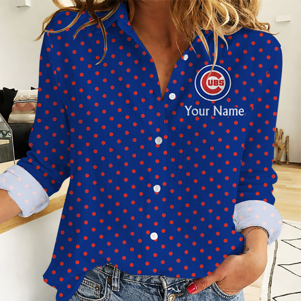 EXCLUSIVE EDITION - NEW CUSTOMIZED MLB04 CCS CHICAGO CUBS WOMEN CASUAL SHIRT