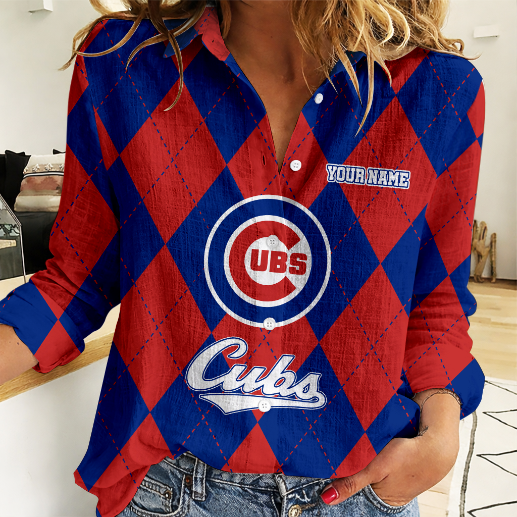 LIMITED EDITION - NEW CUSTOMIZED MLB04 CCS CHICAGO CUBS WOMEN CASUAL SHIRT FOR FAN