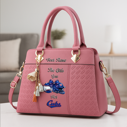 LIMITED EDITION - NEW CUSTOMIZED MLB04 CCS CHICAGO CUBS ZIP HANDBAG MULTICOLOR