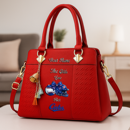 LIMITED EDITION - NEW CUSTOMIZED MLB04 CCS CHICAGO CUBS ZIP HANDBAG MULTICOLOR