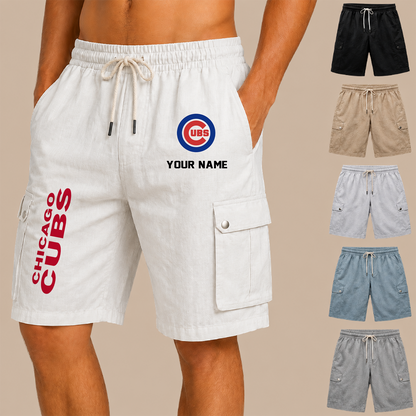 [FLASH SALE] NEW CUSTOMIZED MLB04 CCS CHICAGO CUBS MEN'S DRAWSTRING CARGO SHORTS