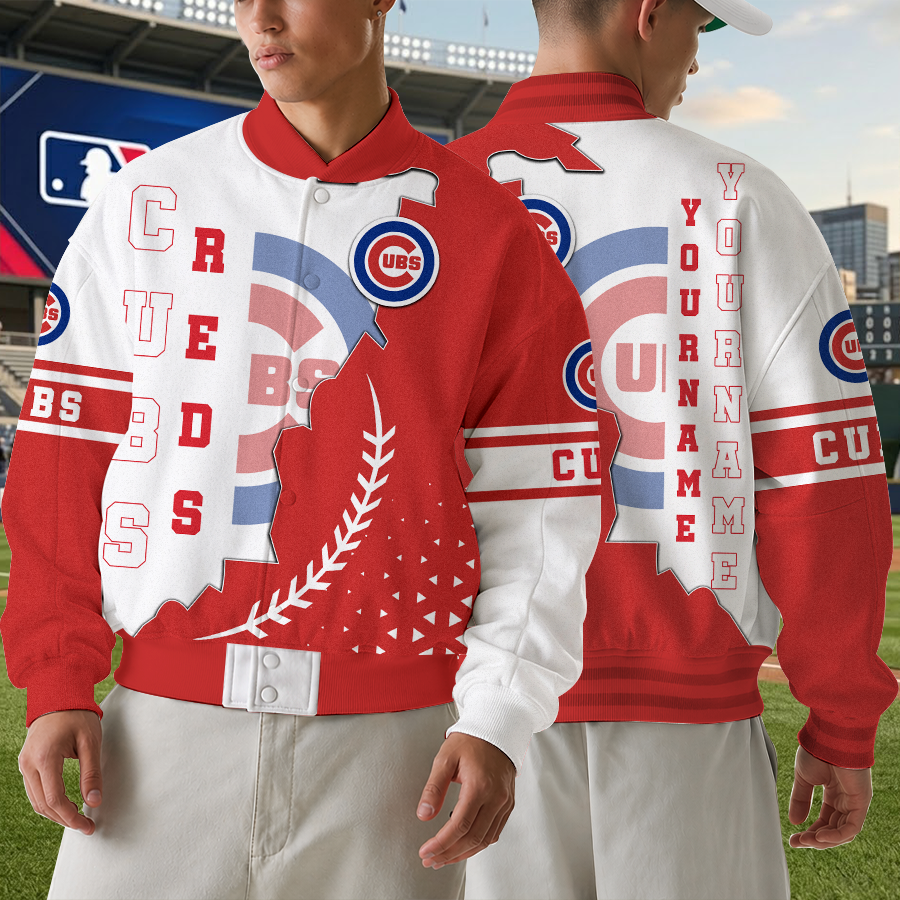 LIMITED EDITION - NEW CUSTOMIZED MLB04 CCS CHICAGO CUBS SATIN VARSITY & BASEBALL JACKET