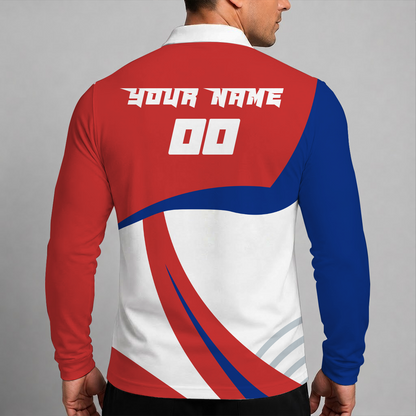 [FLASH SALE] NEW CUSTOMIZED MLB04 CCS CHICAGO CUBS MEN'S LONG SLEEVE POLO