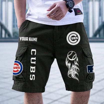 [FLASH SALE] NEW CUSTOMIZED MLB04 CCS CHICAGO CUBS MEN'S CARGO SHORTS