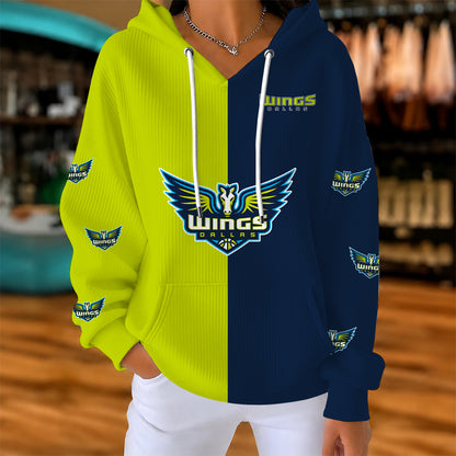 [FAN FAVORITE] NEW CUSTOMIZED WNBA04 DLW DALLAS WINGS RIBBED HOODIE & SWEATSHIRT
