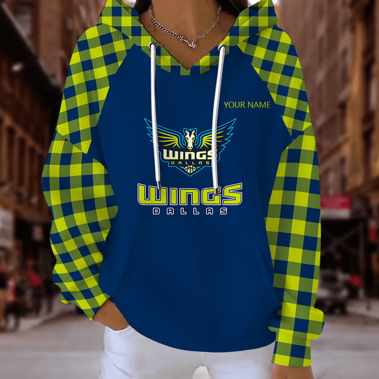 [FAN FAVORITE] NEW CUSTOMIZED WNBA04 DLW DALLAS WINGS RIBBED HOODIE & SWEATSHIRT