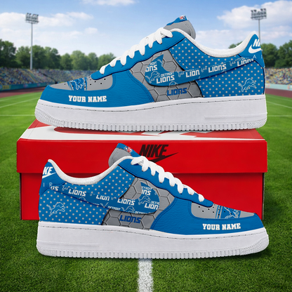 LIMITED EDITION - NEW CUSTOMIZED NFL04 DTL DETROIT LIONS AF1 SNEAKERS