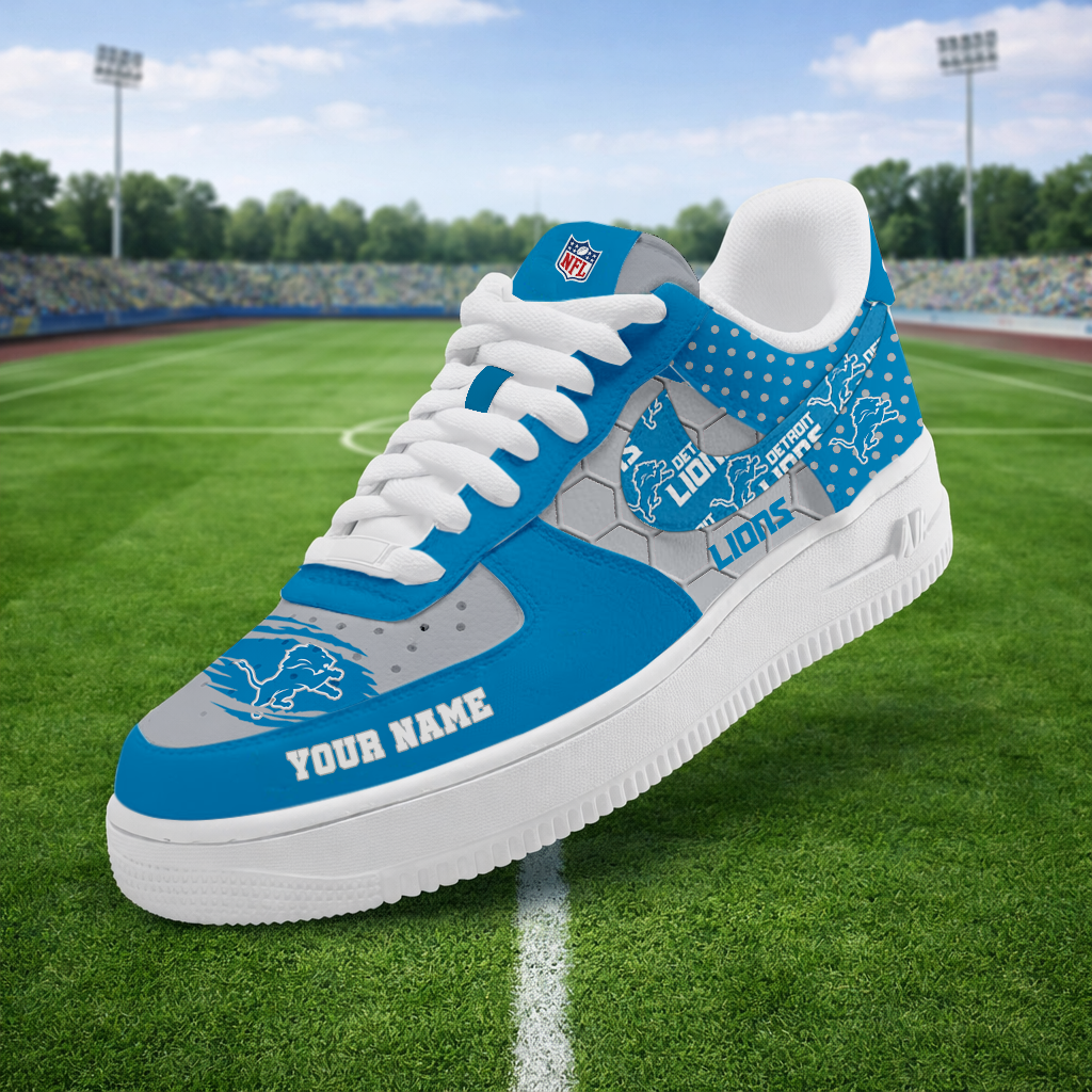 LIMITED EDITION - NEW CUSTOMIZED NFL04 DTL DETROIT LIONS AF1 SNEAKERS
