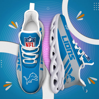 LIMITED EDITION - NEW CUSTOMIZED NFL04 DTL DETROIT LIONS UNISEX MAX SOUL SHOES