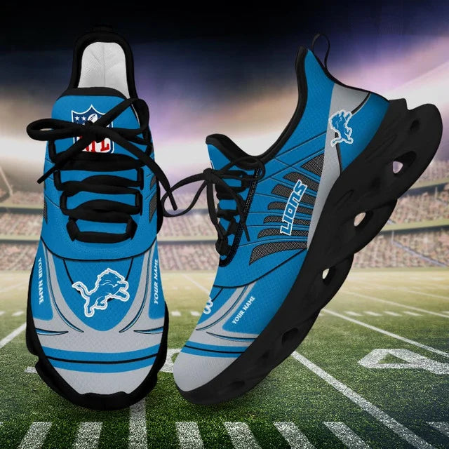 LIMITED EDITION - NEW CUSTOMIZED NFL04 DTL DETROIT LIONS UNISEX MAX SOUL SHOES